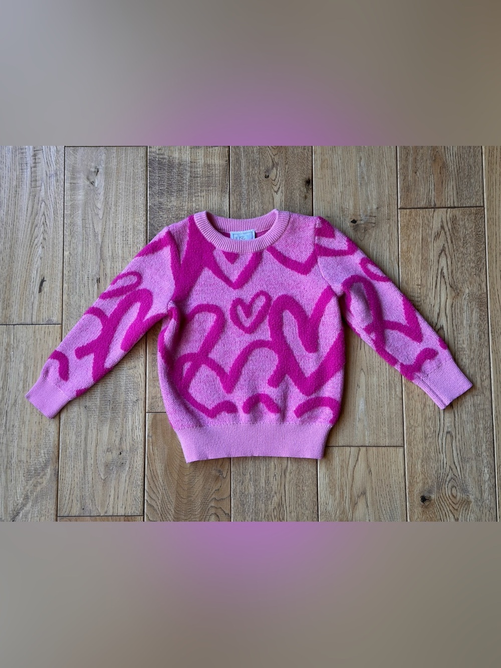 Just Lizzy Pink Hearts Crewneck Sweater size 2T